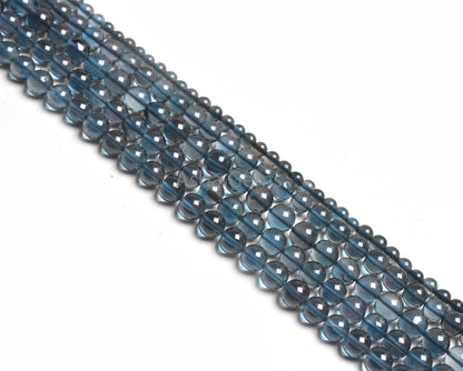 Genuine London Blue Topaz Smooth Round Shape Gemstone Beads,10"Strand Blue Topaz Bead, AAA London Blue Topaz Round Ball Beads Jewelry making