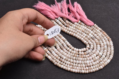 9" Strand Opal Smooth Rondell Shape Beads, Shaded Pink Peach Opal Beads,5.50, 6 mm Bio Pink Opal Plain Handmade Gemstone Beads Jewelry Craft