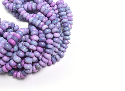 AAA Quality Lavender Opal Rondelle Shape Beads, Shaded Lavender Purple Blue Opal Smooth Roundelle Gemstone Handmade Opal Bead Jewelry Crafts