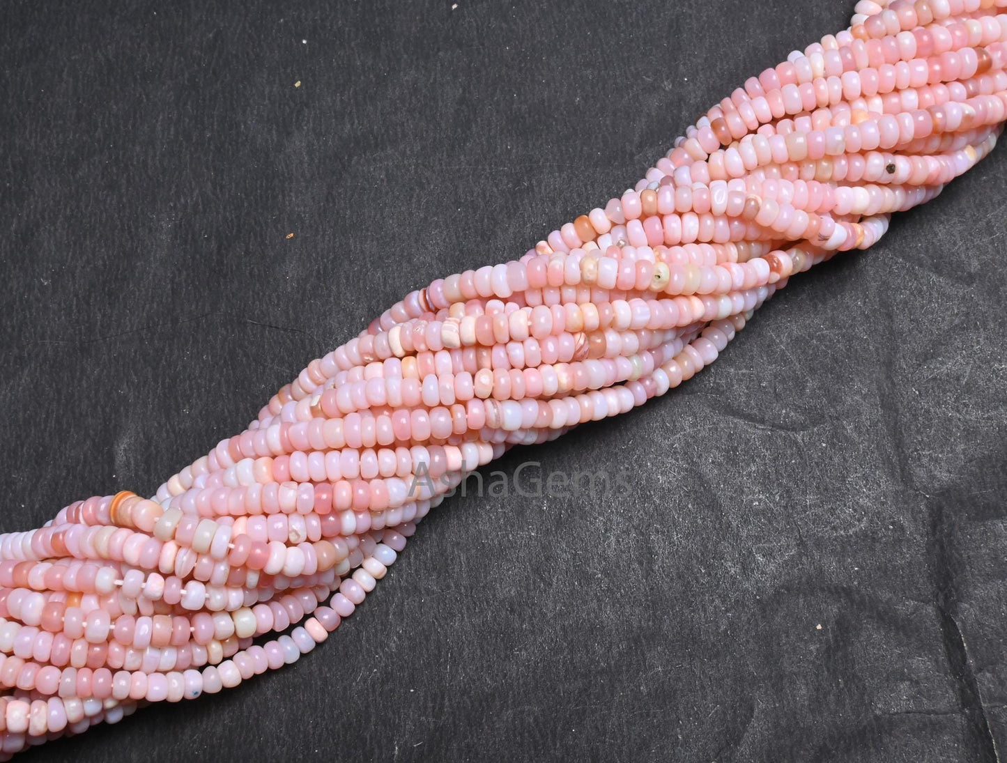 Beautiful Pink Opal Smooth Flat Rondelle Beads, Fine Pink Opal Beads Gemstone Opal Plain Handmade Uneven Rondelle Beads Jewelry Making SALE (AG 12326)