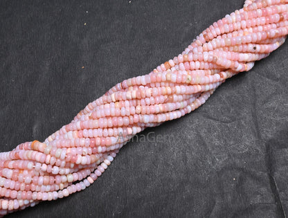 Beautiful Pink Opal Smooth Flat Rondelle Beads, Fine Pink Opal Beads Gemstone Opal Plain Handmade Uneven Rondelle Beads Jewelry Making SALE (AG 12326)