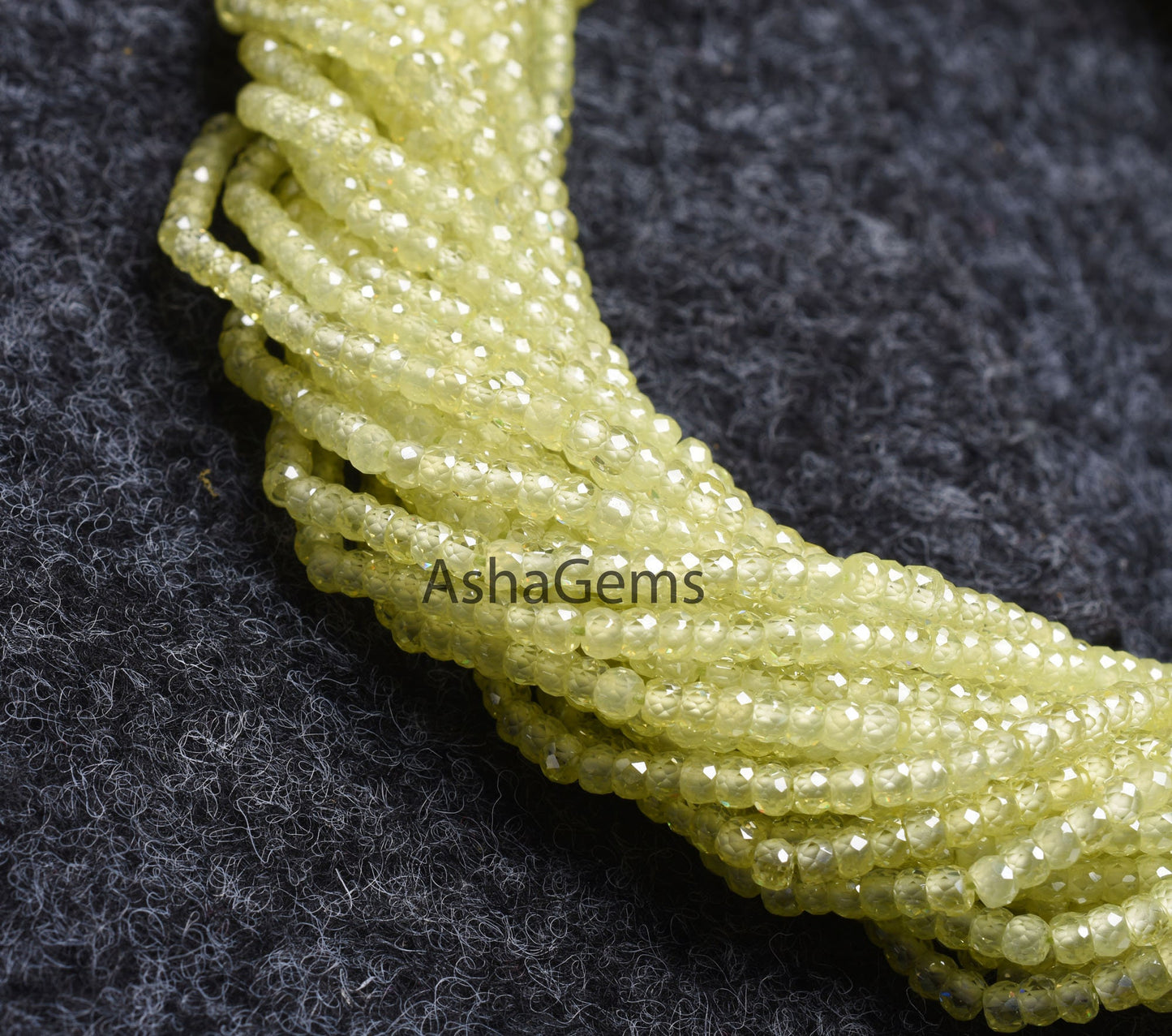 Beautiful Light Green Zircon Micro Faceted Gemstone Beads 3 mm, AAA Cubic Zircon Bead, Pistachios green Machine Cut Beads,13" Strand Jewelry