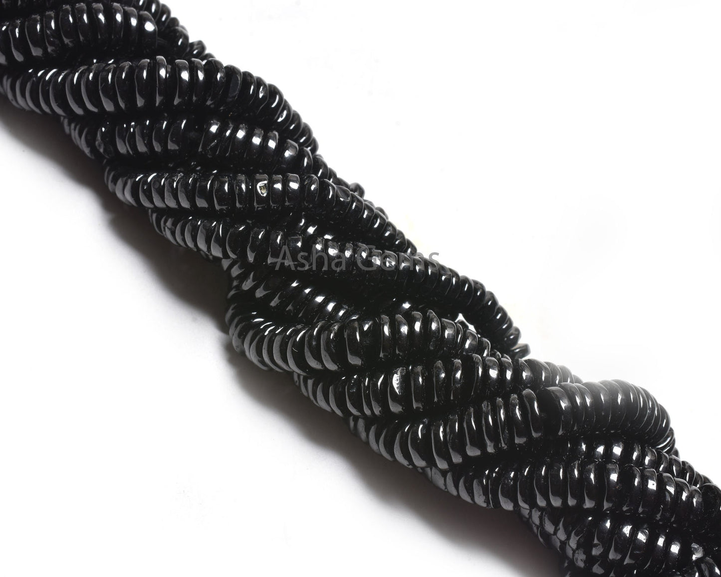 16" Beautiful Natural Black Spinel Smooth Tyre Gemstone Handmade Beads, AAA Spinel Smooth Wheel Shape Beads Jewelry Making Handicraft SALE