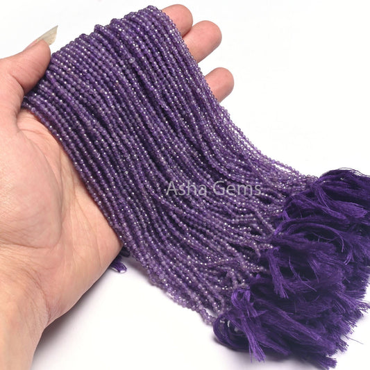 Fine Quality African Amethyst Faceted Rondelle Beads 2.5 mm Natural Purple Amethyst Micro Cut Beads,12.5"Amethyst Gemstone Bead Jewelry SALE