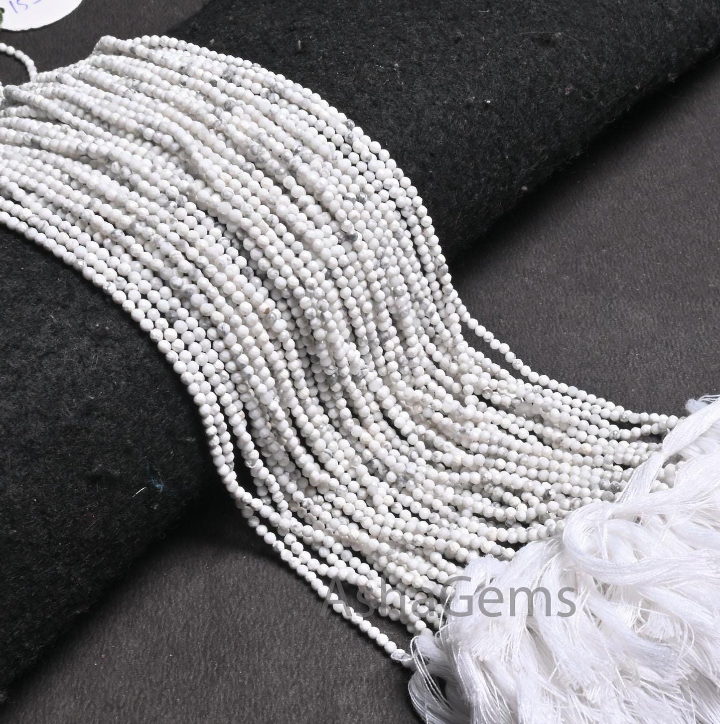 2.25 mm Beautiful White Howlite Micro Cut Rondelle faceted Beads,12.5" AAA Howlite Machine Cut Tiny Gemstone Beads Jewelry Making Craft SALE