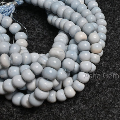 Fine Light Pigeon Blue Opal Smooth Rondelle Beads, Blue Oregon Opal Plain Handmade Gemstone Beads, Opal Beads Jewelry Making Handicraft SALE