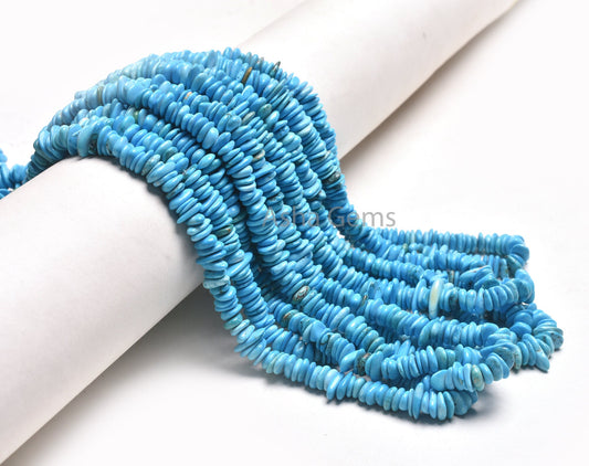 Blue Turquoise Smooth Raw Uncut Chip Beads, AAA Turquoise Howlite Rough Polish Gemstone Nugget Beads, Big Size Uncut Chip Jewelry Craft SALE