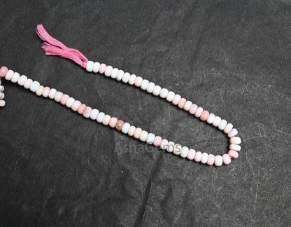 Amazing Pink Opal Smooth Rondelle Shape Beads,8,8.5 mm Shaded Light Pink Opal Plain Handmade Gemstone Opal Loose Bead Necklace Jewelry Craft(AG 12325)