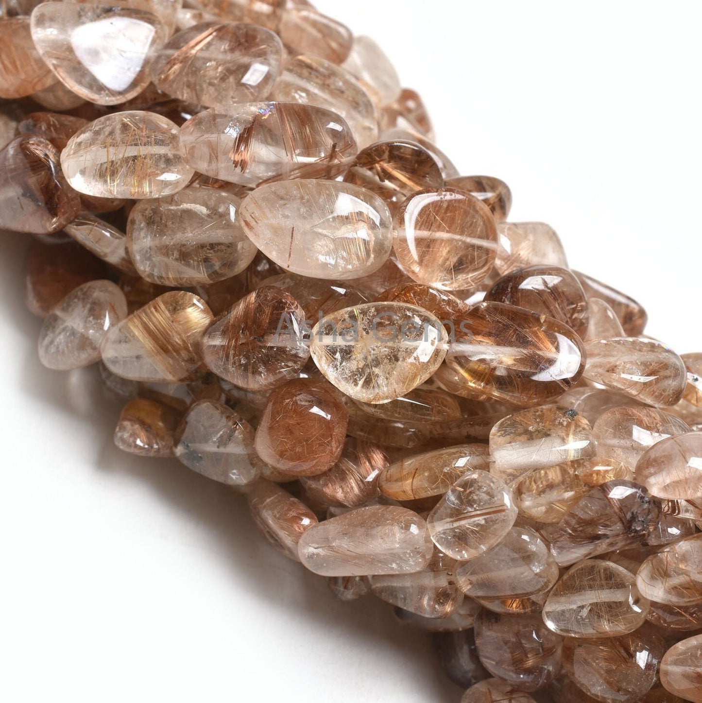 Beautiful Copper Rutile Smooth Nugget Gemstone Beads, Shaded Rutile Plain Handmade Tumble Beads, Natural Rutilite Beads Jewelry Crafts SALE