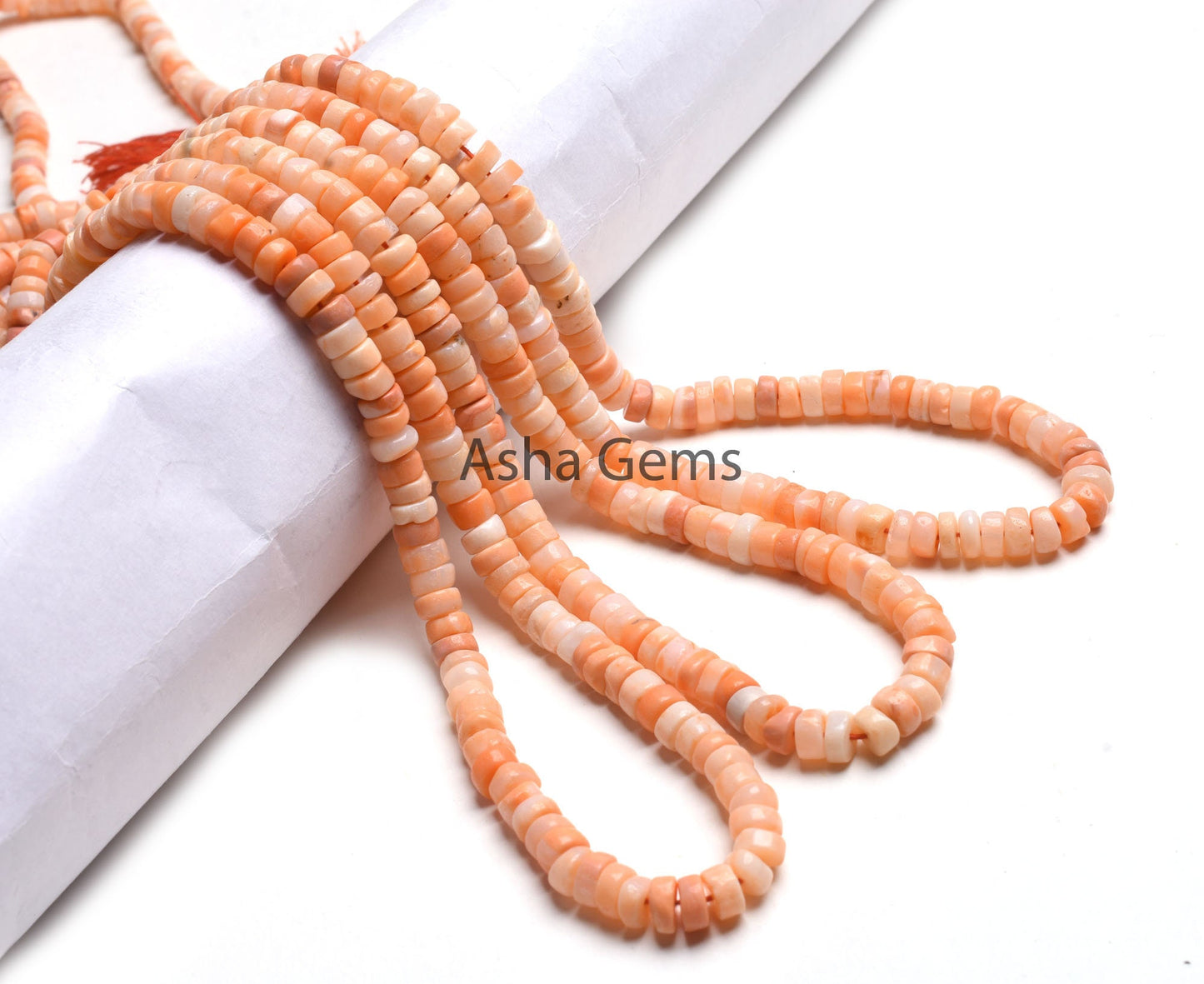 Beautiful Orange Opal Smooth Tyre Shape Beads,16" Strand Fanta Color Shaded Opal Handmade Uneven Flat Tyre Gemstone Beads Jewelry Craft SALE
