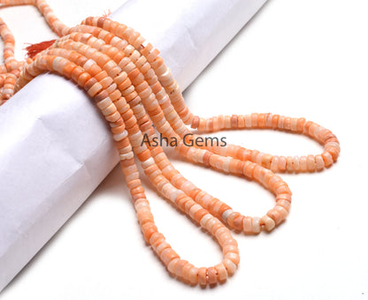 Beautiful Orange Opal Smooth Tyre Shape Beads,16" Strand Fanta Color Shaded Opal Handmade Uneven Flat Tyre Gemstone Beads Jewelry Craft SALE