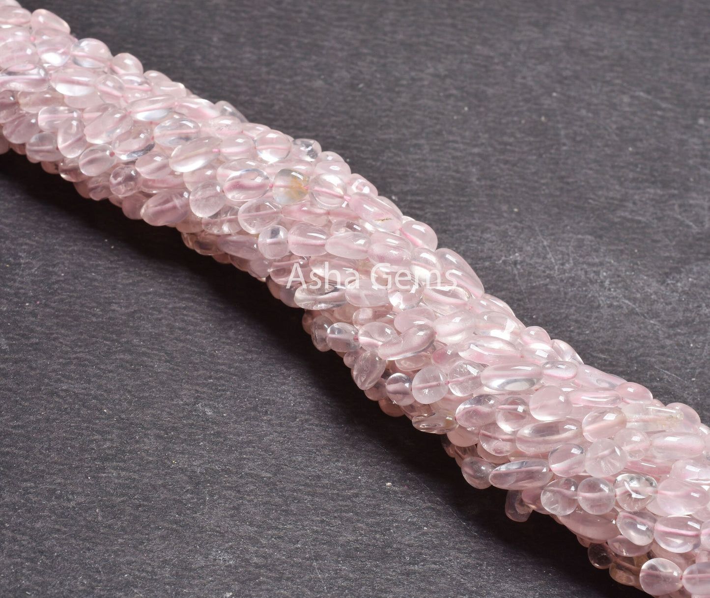 Natural Pink Rose Quartz Tiny Nugget smooth Beads,13" Strand Natural Rose Quartz Tumble Plain Handmade Gemstone Bead Jewelry Making Crafts