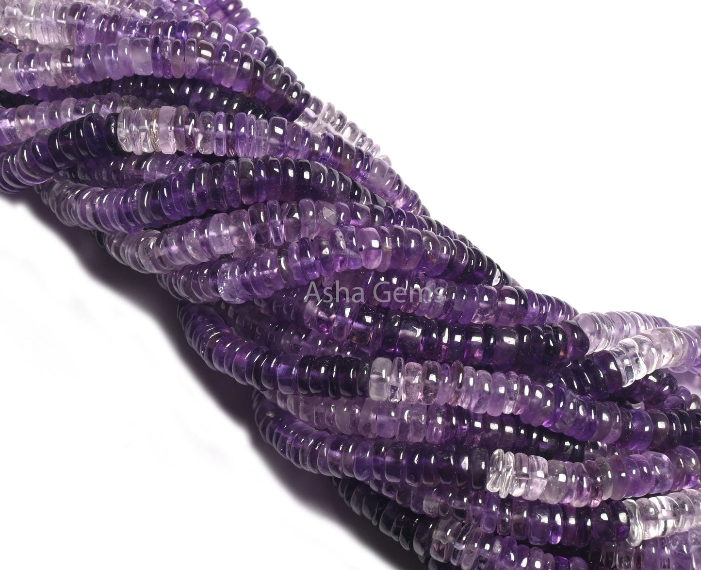 Natural Amethyst Smooth Flat Tyre Shape Gemstone Beads, AAA Shaded Purple Amethyst Handmade Heishi Tyre Beads, Amethyst Wheel Beads Jewelry