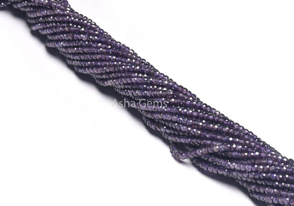 Beautiful Purple Zircon Micro Cut Beads,3mm Purple Blue Zircon Machine Cut Faceted Rondelle Beads,12.5" Cubic Zircon Bead Jewelry Craft SALE