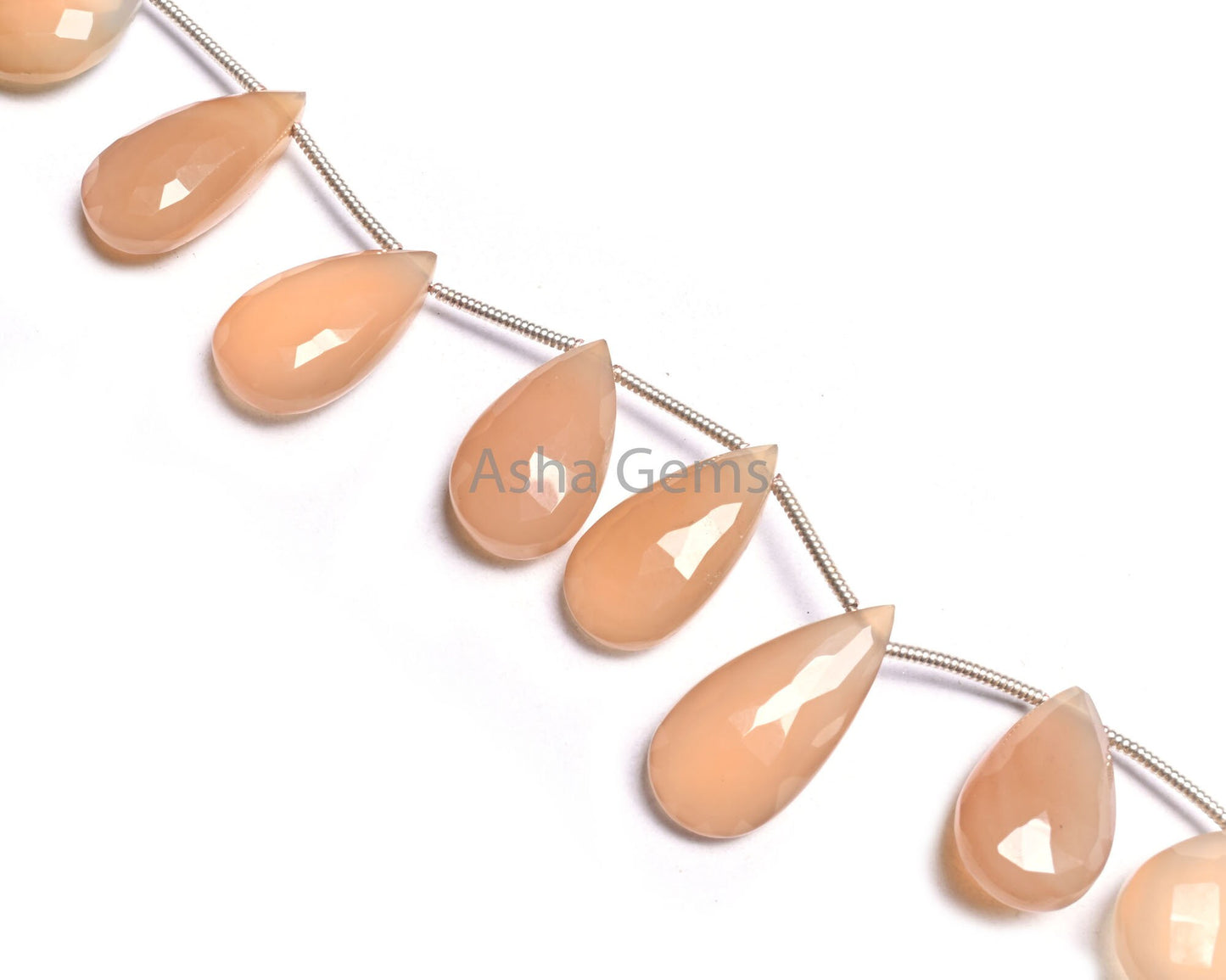 AAA Quality Light Peach Chalcedony Faceted Pear Beads,10-20mm Pink Chalcedony teardrop Briolette Gemstone Side Drill Bead Jewelry Craft SALE
