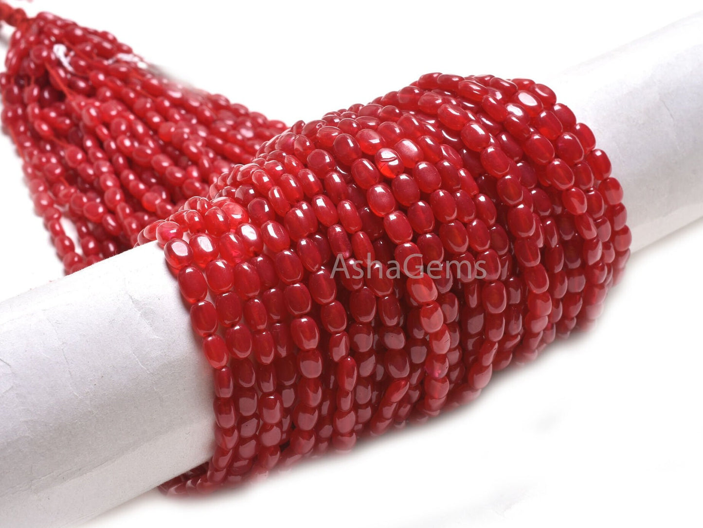 Beautiful Red Quartz Smooth Oval Shape Beads,5-7 mm Red Quartz Handmade Oval Straight Drill Gemstone Beads AAA Red Bead Jewelry Making SALE
