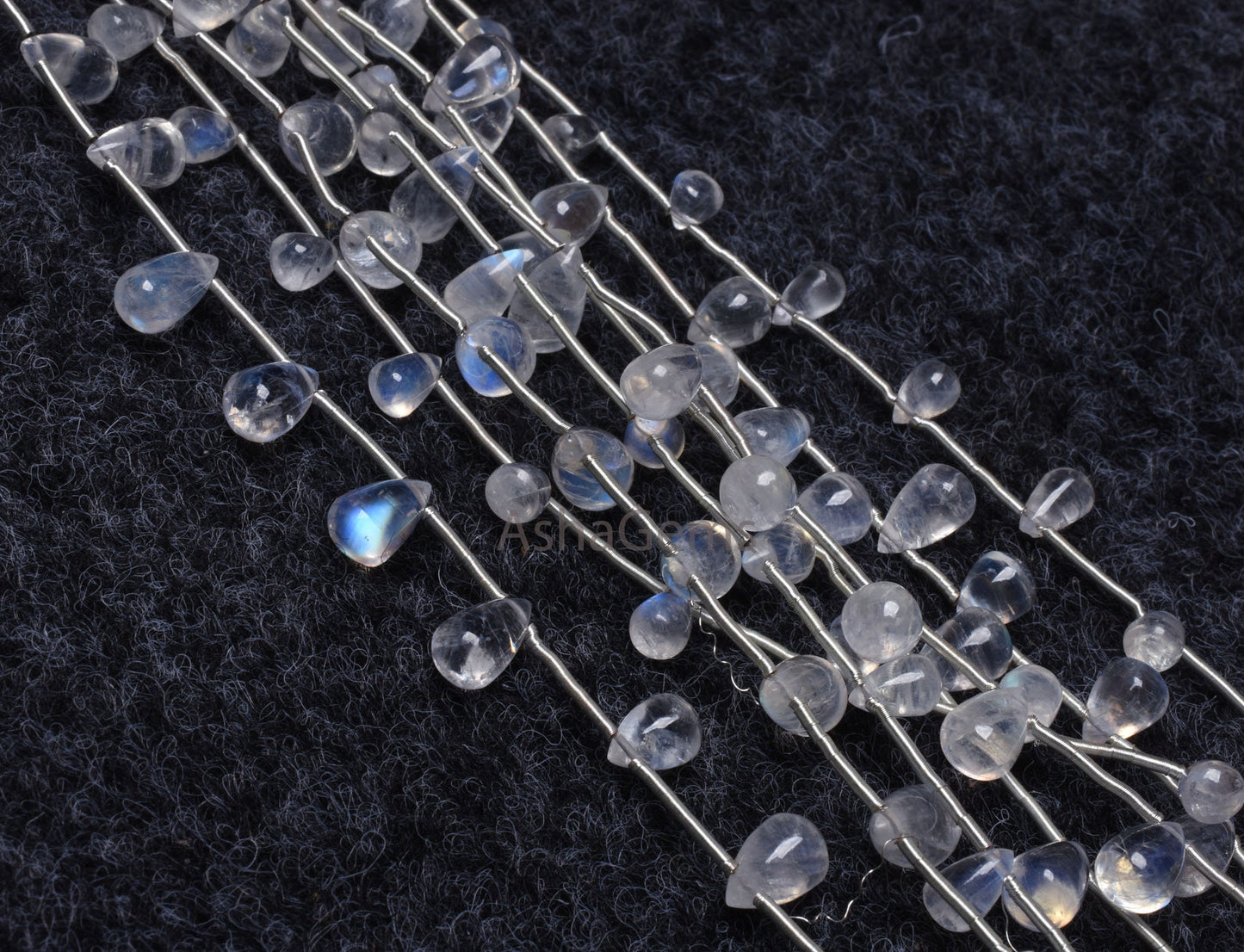 AAA Quality rainbow Moonstone Smooth drops shape beads,9"Strand Natural white rainbow Plain Teardrop handmade gemstone beads Jewelry makings