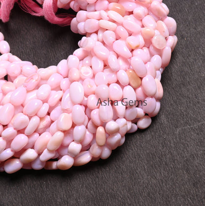 AAA Quality Pink Opal Smooth Nugget Gemstone Loose Beads,5.5-9 mm Pink Opal uneven shape Tiny Tumble Handmade Opal Bead Jewelry Making Craft (AG 22262)