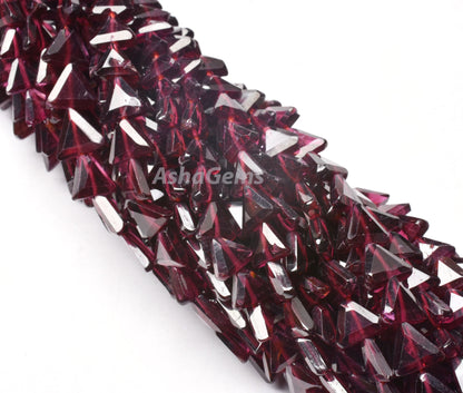 Amazing Red Garnet Trillion Shape Beads, Natural Garnet Faceted Triangle Beads,6mm Garnet beads Gemstone Flat Fancy Shape Beads For Jewelry