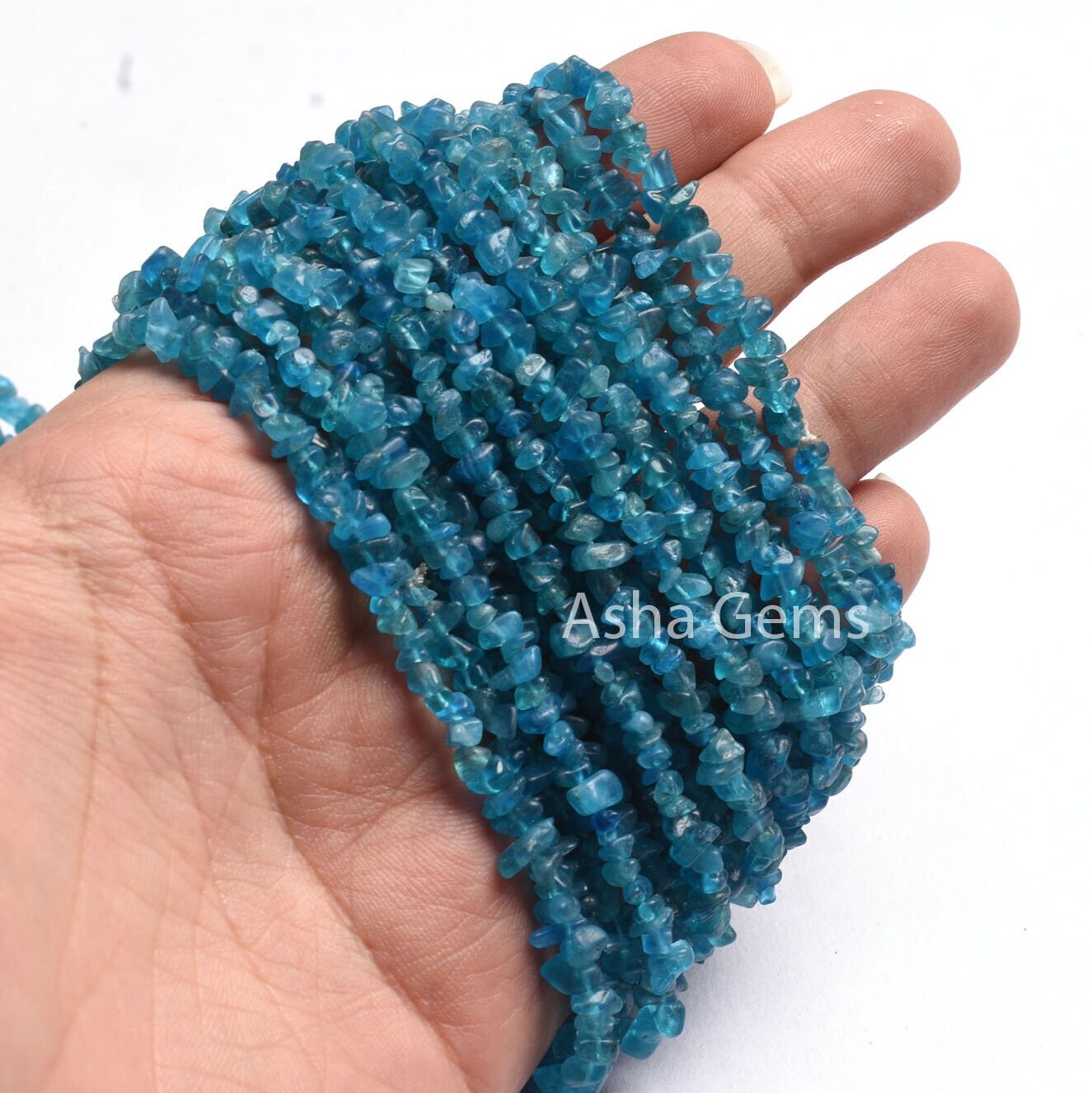 Neon Blue Apatite Uncut Chip Beads,34"Strand Natural Apatite beads, Neon Apatite Smooth Raw Rough Tiny Uneven Gemstone Beads Jewelry Makings