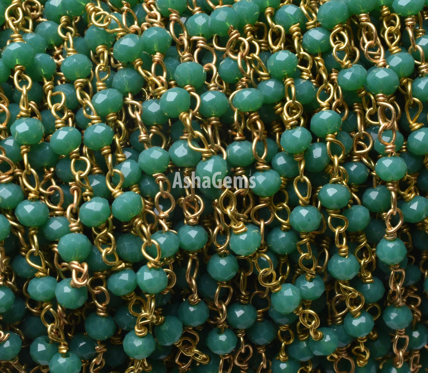 Beautiful Green Quartz Hydro Faceted Rondelle Beaded 3-3.5 mm Rosary Chain Gold Plated Roll Wire Wrap jewelry Making Craft Beads Chains SALE