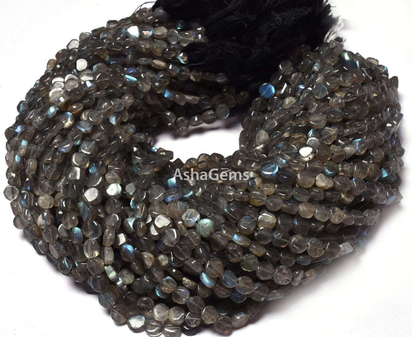 Beautiful Labradorite Smooth Coin shape Beads Natural Black Rainbow Handmade Uneven Coin Gemstone Beads Briolette Jewelry Beads For Crafts