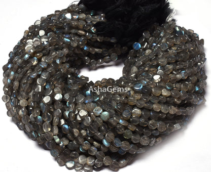 Beautiful Labradorite Smooth Coin shape Beads Natural Black Rainbow Handmade Uneven Coin Gemstone Beads Briolette Jewelry Beads For Crafts