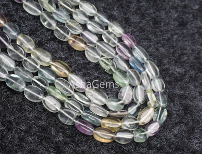 Natural Fluorite Smooth Oval Shape Gemstone Beads, multi green Blue Fluorite handmade Plain Beads, Multi fluorite Beads For Necklace Jewelry