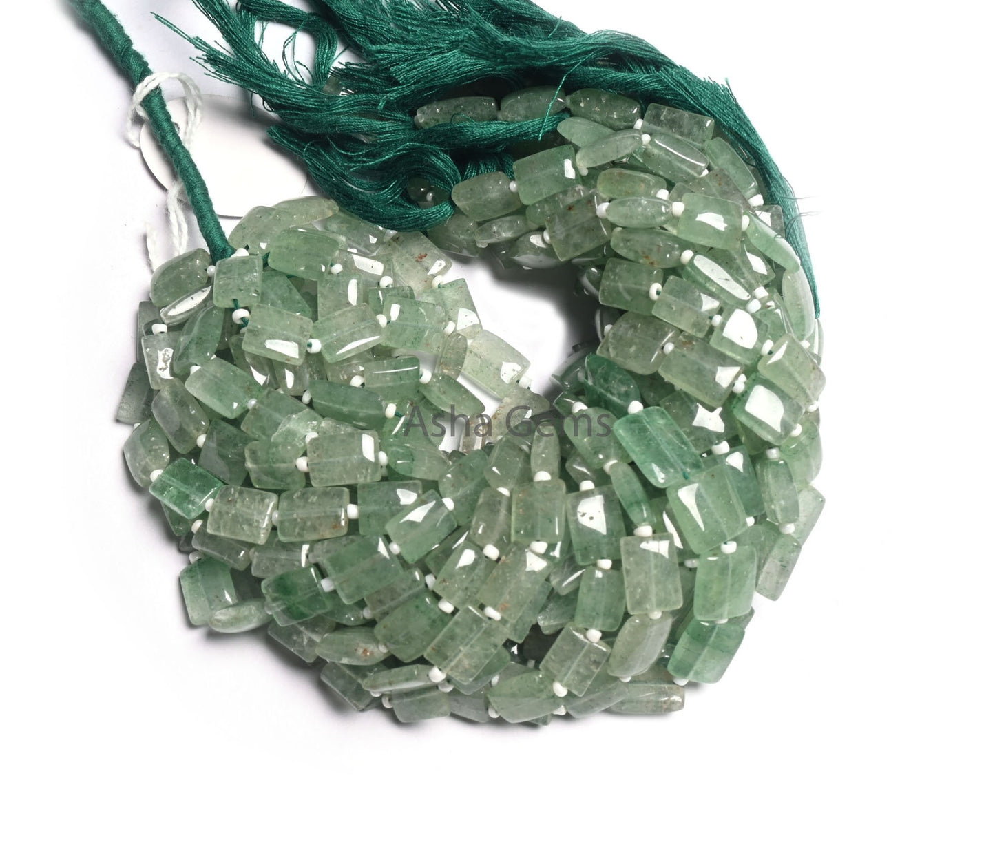 Beautiful Green Strawberry Quartz Rectangle Shape Straight Drill Beads,9"Fine Strawberry Handmade Fancy Chicklet Gemstone Bead Jewelry Craft