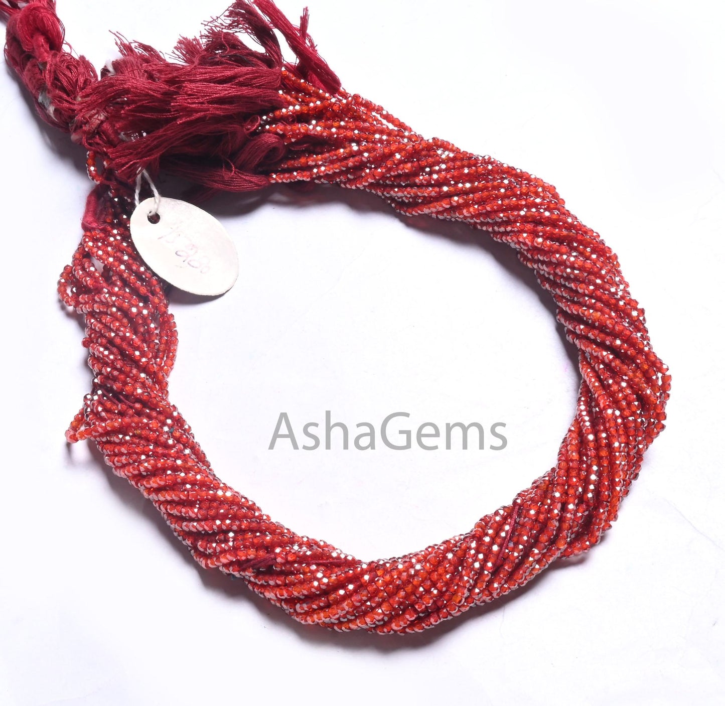 13" Beautiful Zircon Micro Cut Rondelle Faceted Tiny Gemstone Beads,2.5 mm AAA Quality Red Orange Cubic Zircon Machine Cut Bead Jewelry SALE