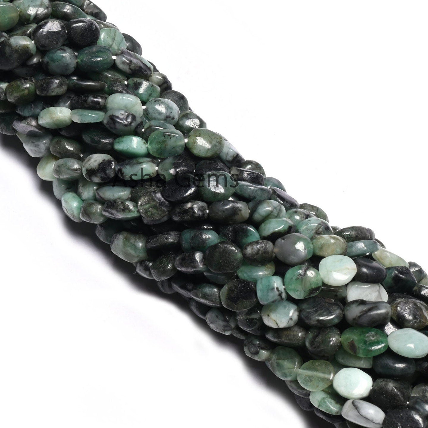 Beautiful Shaded Green Emerald Smooth Oval Gemstone Loose Beads,12.5" Natural Sakota Emerald Handmade Uneven Oval Emerald Beads Jewelry SALE