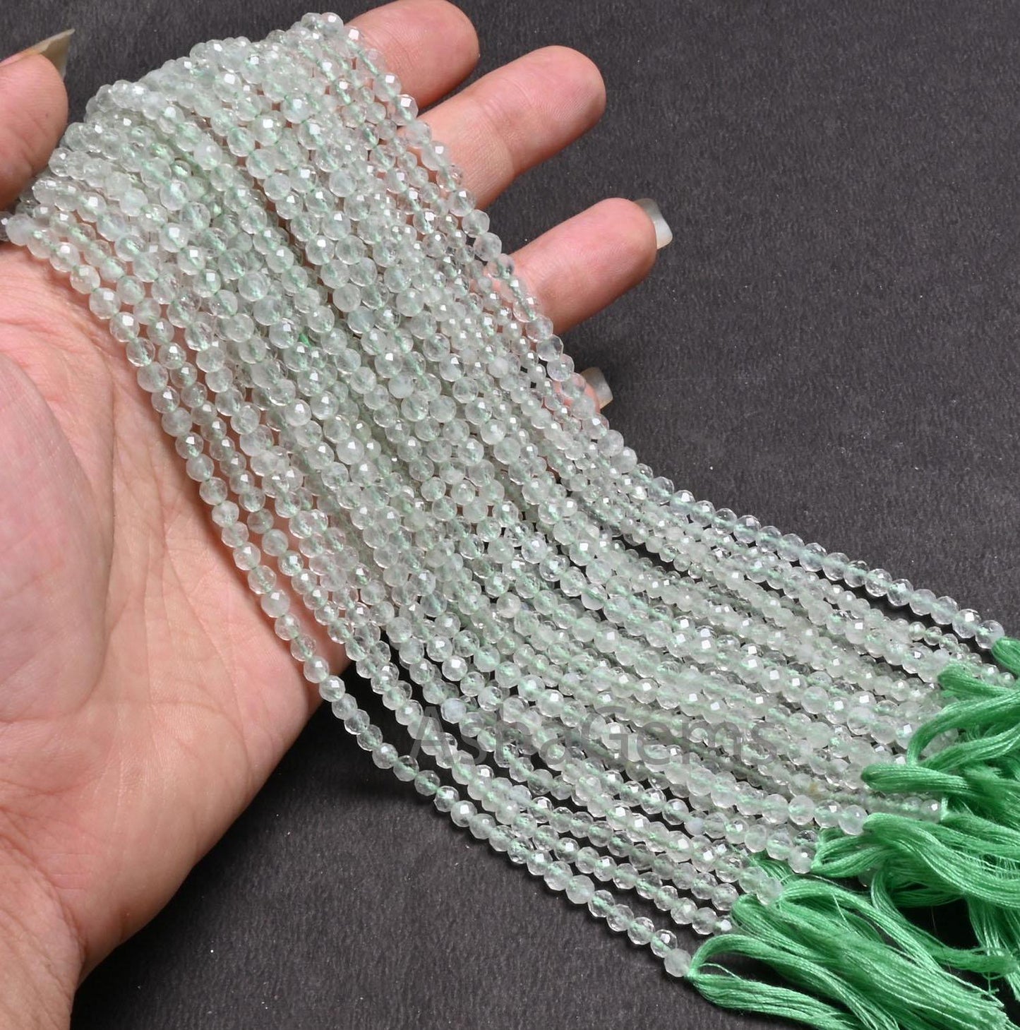 Beautiful Green Amethyst Micro Cut Rondelle Beads,13"Natural Green Amethyst Machine Cut Faceted Gemstone Amethyst Bead Jewelry Necklace SALE