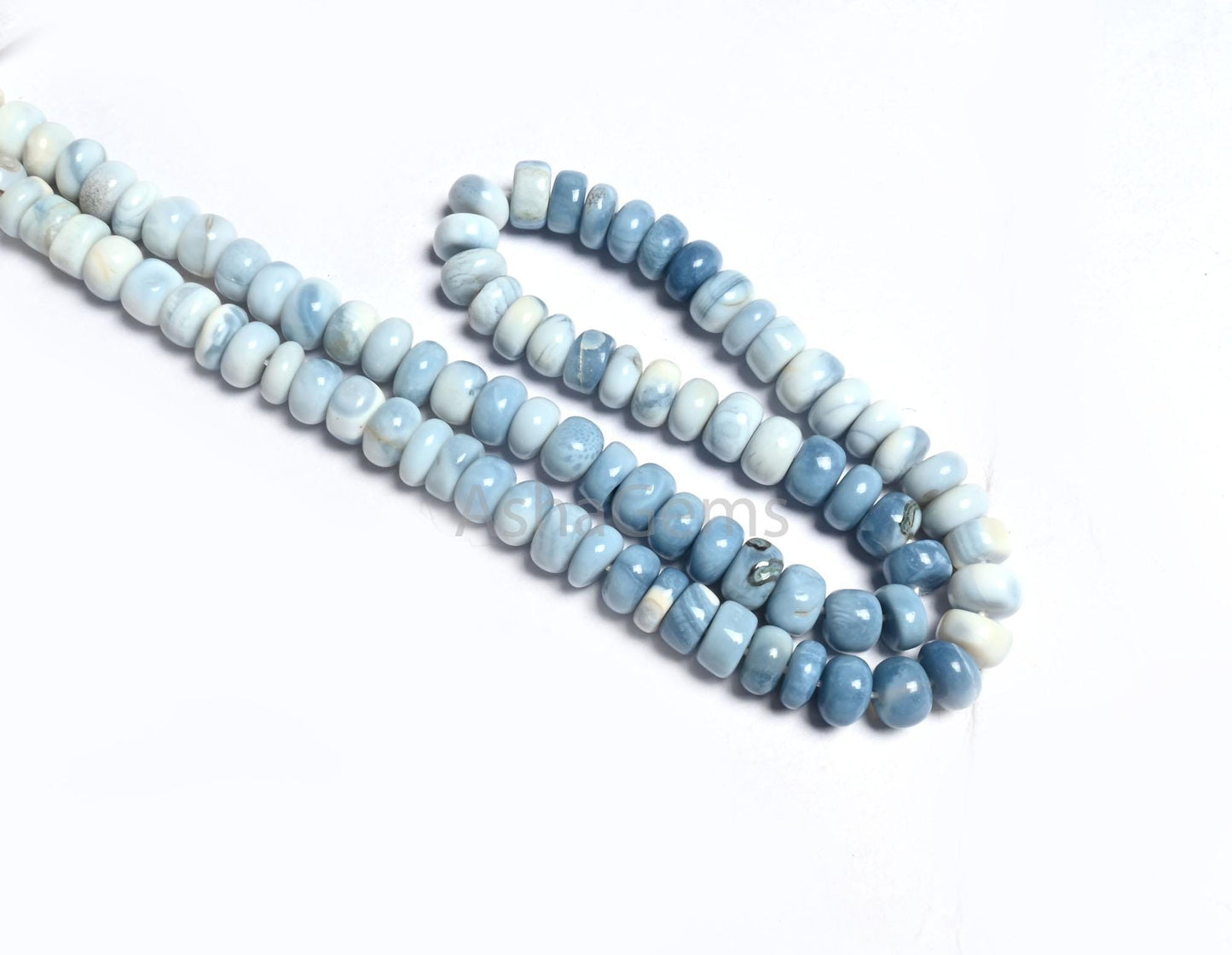 Beautiful Blue Oregon Opal Smooth Gemstone Beads, Shaded Blue White Opal Plain Handmade Rondelle Uneven Beads, Pigeon blue Opal jewelry SALE