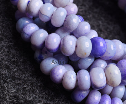 Shaded Blue Opal Smooth Rondelle Shape Beads, Beautiful Blue Opal Plain Gemstone Beads,8-11 mm Handmade Opal Bead Jewelry Making Sale