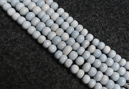 Fine Light Pigeon Blue Opal Smooth Rondelle Beads, Blue Oregon Opal Plain Handmade Gemstone Beads, Opal Beads Jewelry Making Handicraft SALE
