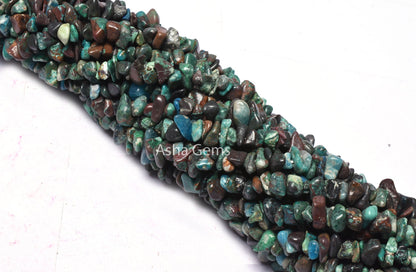 Natural Chrysocolla Uncut Chips Gemstone Beads.34"Strand Fine Quality blue Chrysocolla Raw Rough Smooth Bead Jewelry Making SALE Chrysocolla