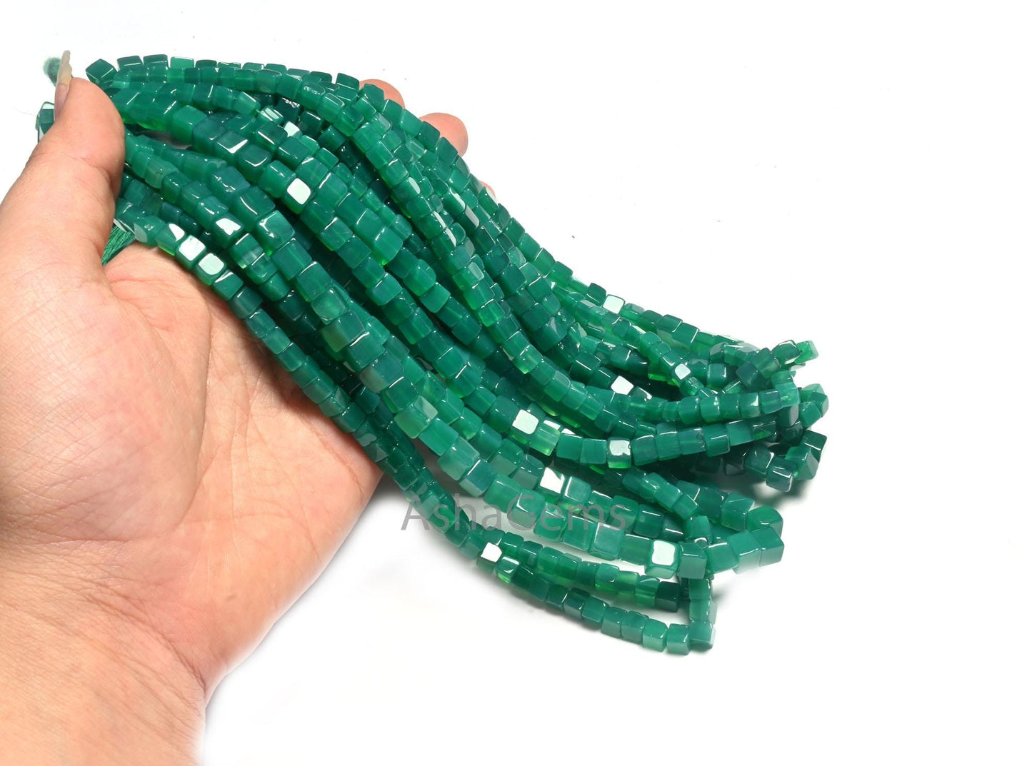 Beautiful Green Onyx Cube Box Shape Smooth Beads, 8/16" Green Onyx Plain Handmade 3D Cube Box Onyx Gemstone beads Jewelry Making Crafts SALE