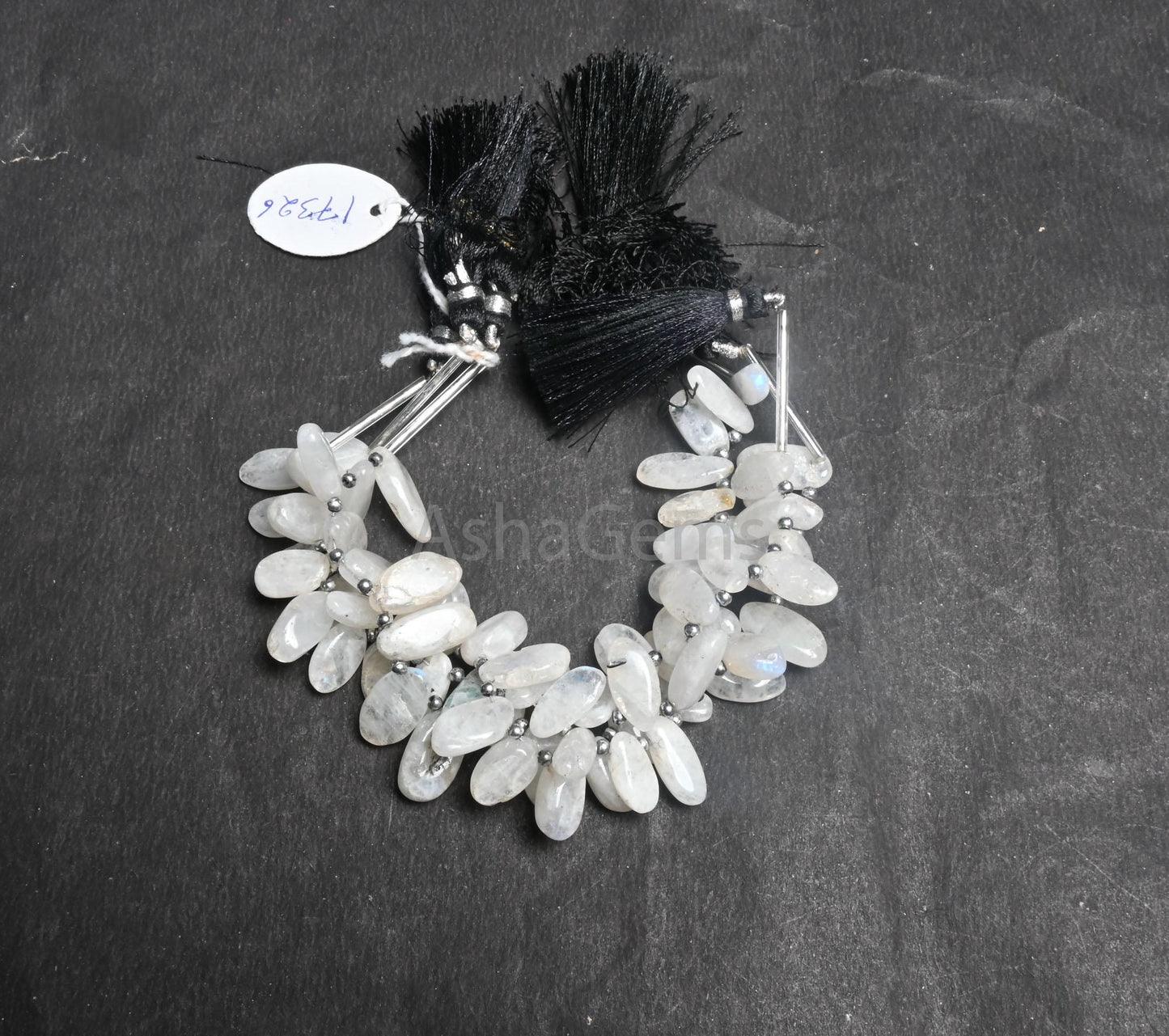 Beautiful White Rainbow Moonstone Smooth Uneven Oval Shape Gemstone Beads, Natural Rainbow Moonstone handmade Side Drill Beads Jewelry Craft
