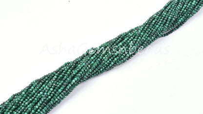 13"Strand Natural Malachite Micro Cut Rondelle Faceted Gemstone Beads,2mm,Super Fine Quality,Faceted Tiny Beads,Jewlry Making Beads,crafts