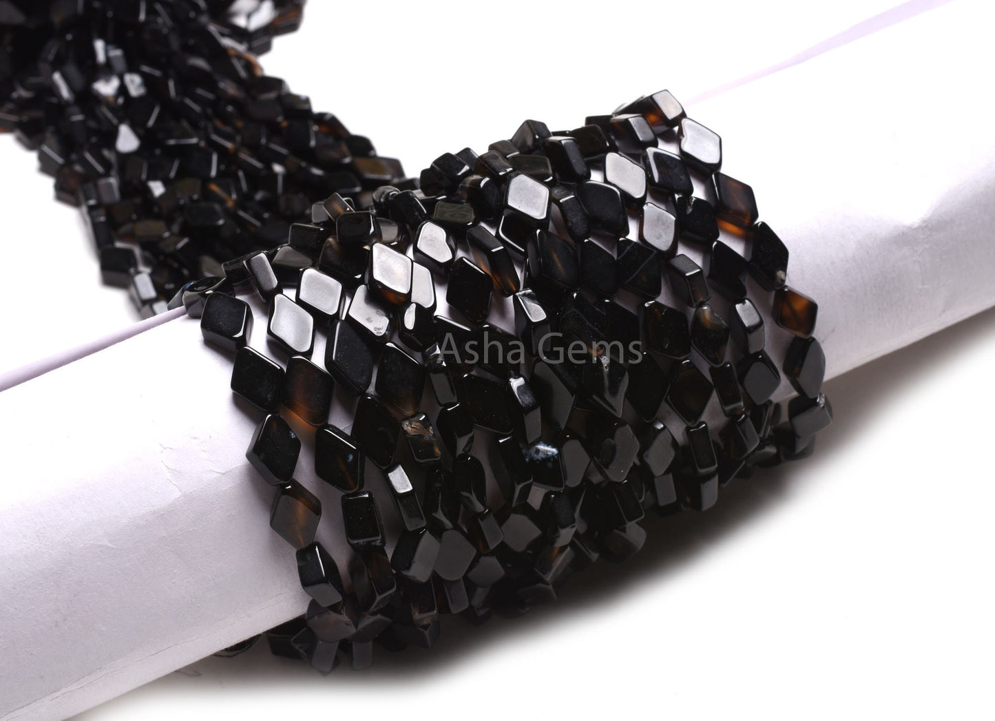 Beautiful Black Onyx fancy Rhombus Gemstone Beads,13"Strand Onyx Uneven Rhombus Straight Drill Handmade Bead,Black Onyx Bead Handicraft SALE