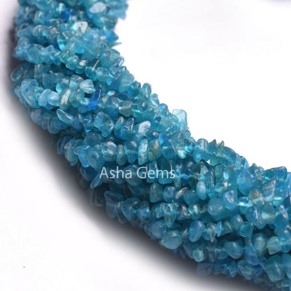 Neon Blue Apatite Uncut Chip Beads,34"Strand Natural Apatite beads, Neon Apatite Smooth Raw Rough Tiny Uneven Gemstone Beads Jewelry Makings