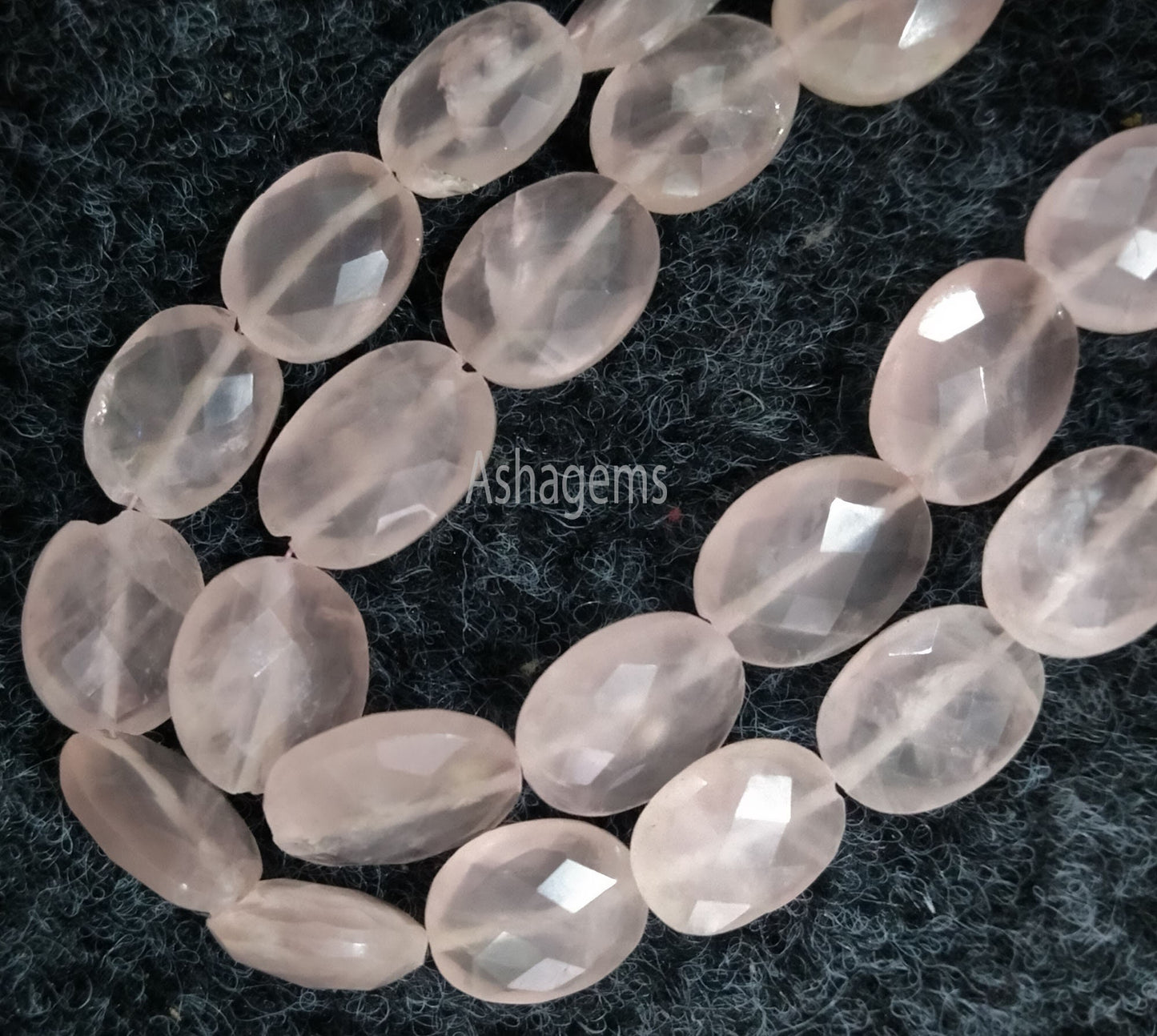 Beautiful Pink Rose Quartz Faceted Oval Shape Beads, Natural rose Quartz Gemstone Beads Indian,8 Inch Strand Quartz Faceted Oval Beads Craft