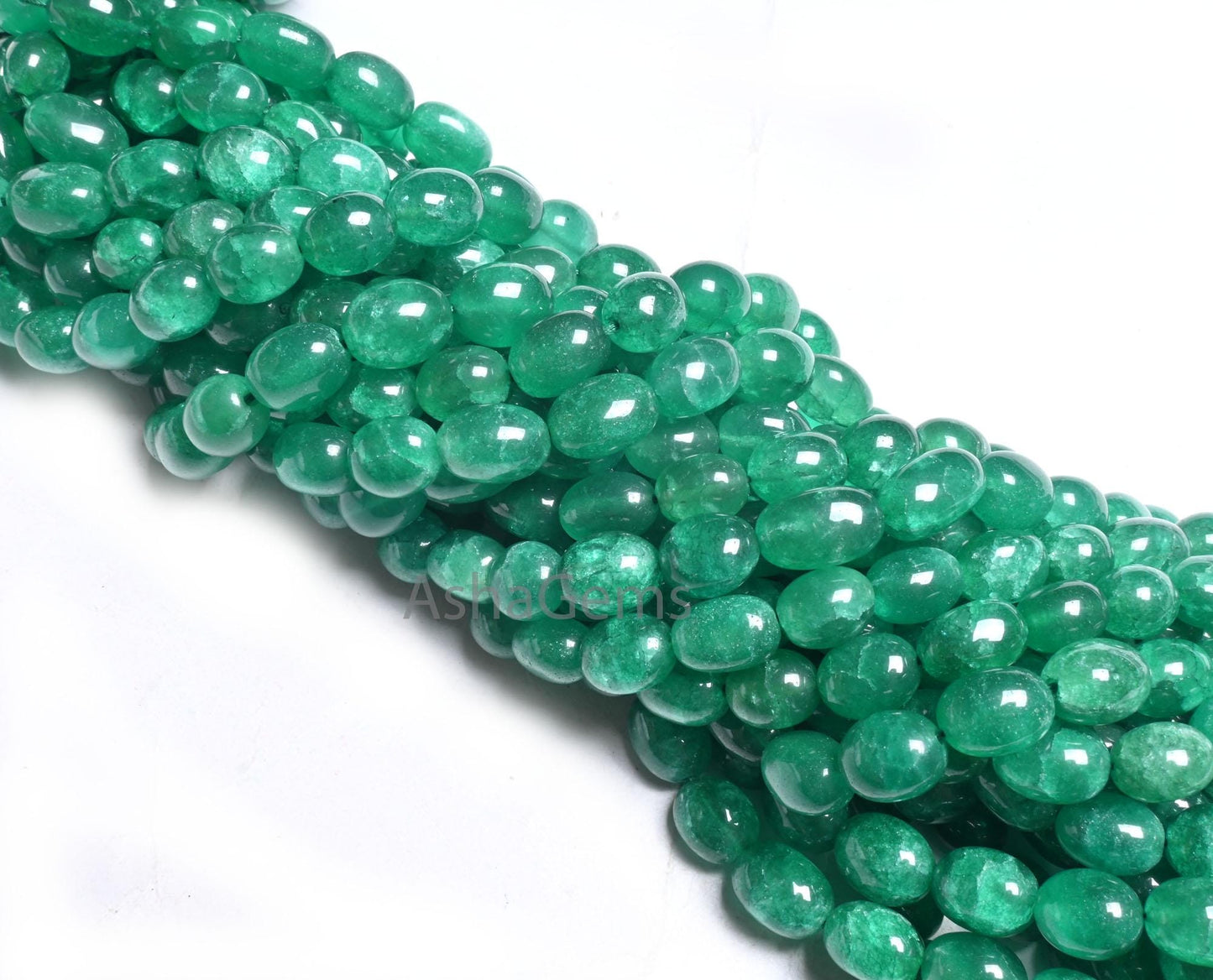 Beautiful Green Quartz Smooth Puff Oval Fancy Shape Beads,9/18" Strand Fine Quartz Plain Handmade Oval Quartz Gemstone Beads Jewelry Making