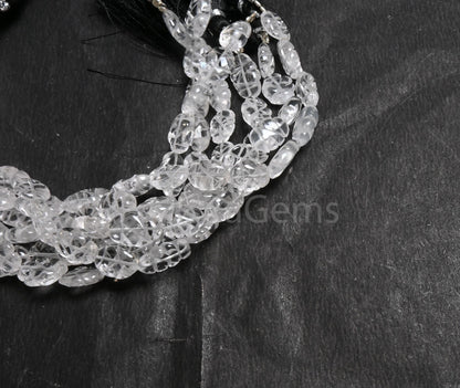 Beautiful Crystal Quartz Carving Oval Shape Handmade Beads, White Crystal Smooth Oval Carved Straight Drill Gemstone Loose Bead Jewelry SALE