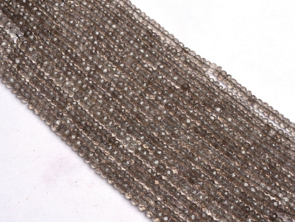 AAA Quality Natural Smoky Quartz Faceted rondelle Beads,13"Strand light Smoky Machine Cut Beads Gemstone smoky bead For Jewelry Making Craft
