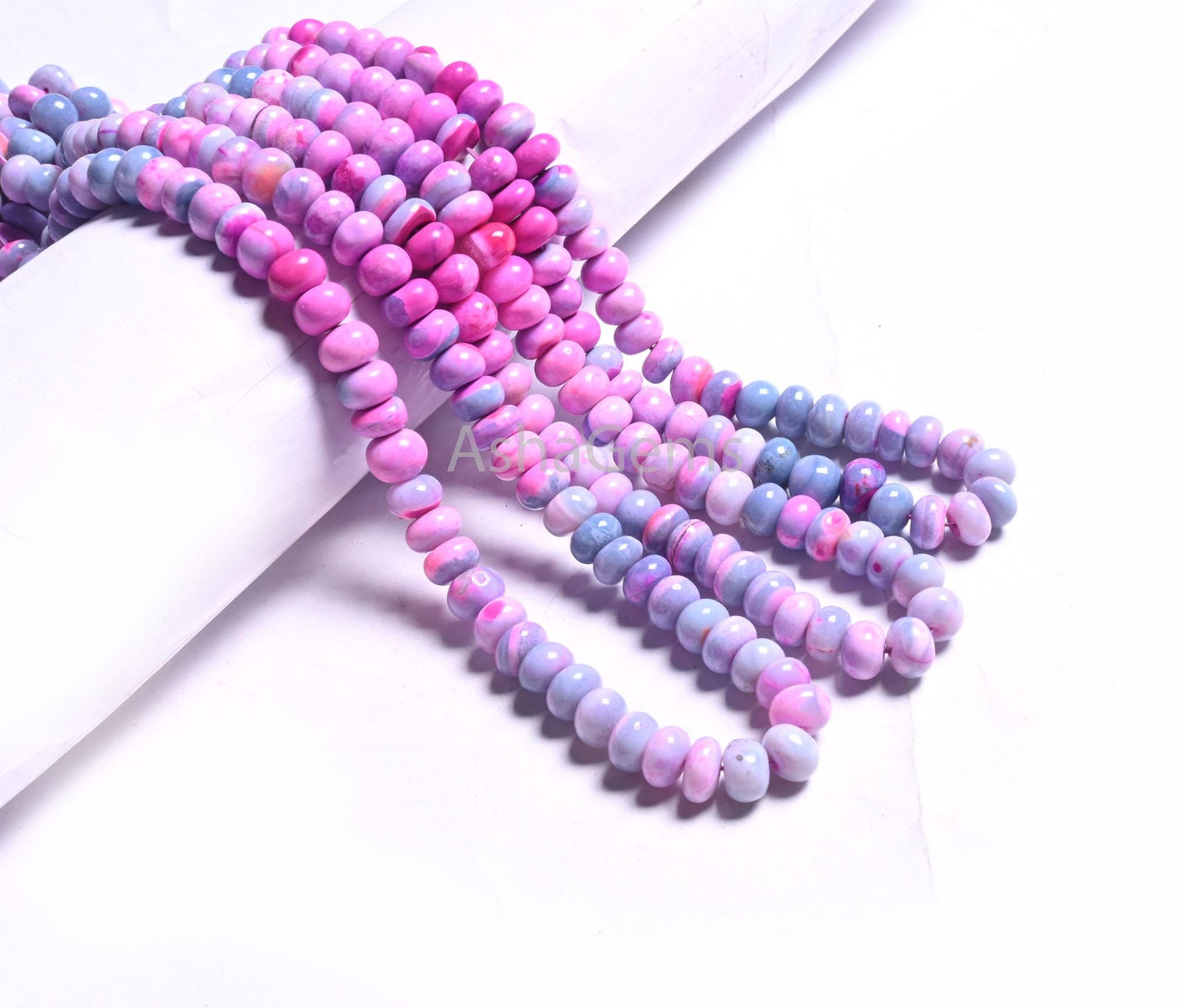 Beautiful Multi Pink Blue Opal Gemstone Beads,8 mm Shaded Opal Smooth Rondelle Beads,16" AAA Quality Multi Opal Handmade Beads Jewelry Craft