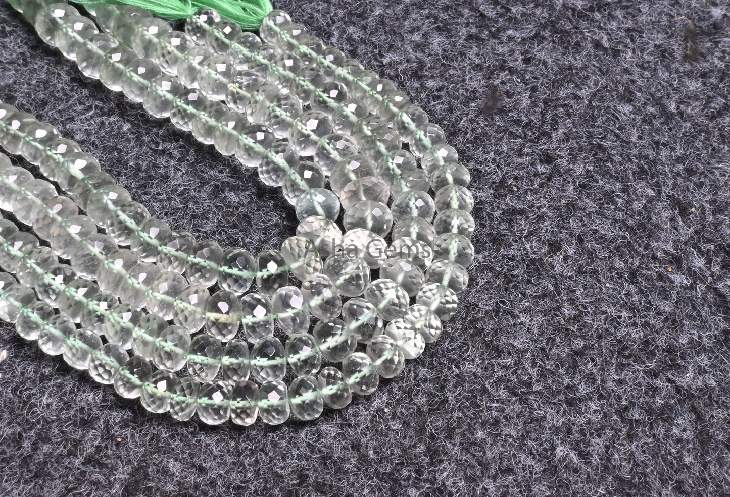 Beautiful Green Amethyst Faceted Rondelle Beads,10"Natural Amethyst Indian Machine Cut Gemstone Center Drill Beads, Green Amethyst Bead SALE