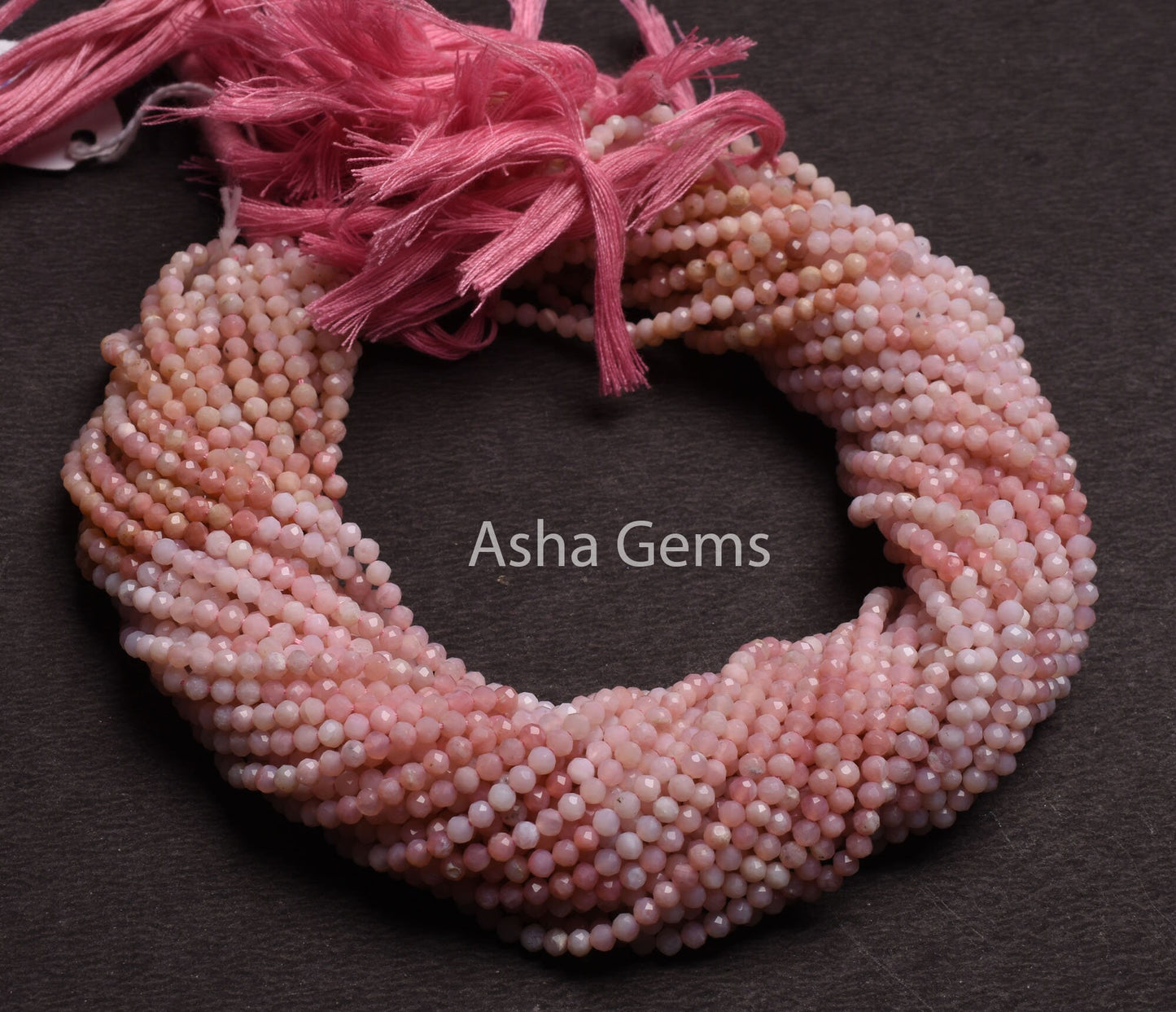 3.2 mm AAA Pink Opal Machine Cut Gemstone Beads,13" Strand Natural Pink Opal Beads, Shaded Pink Opal Micro Cut Rondelle Faceted Bead Jewelry