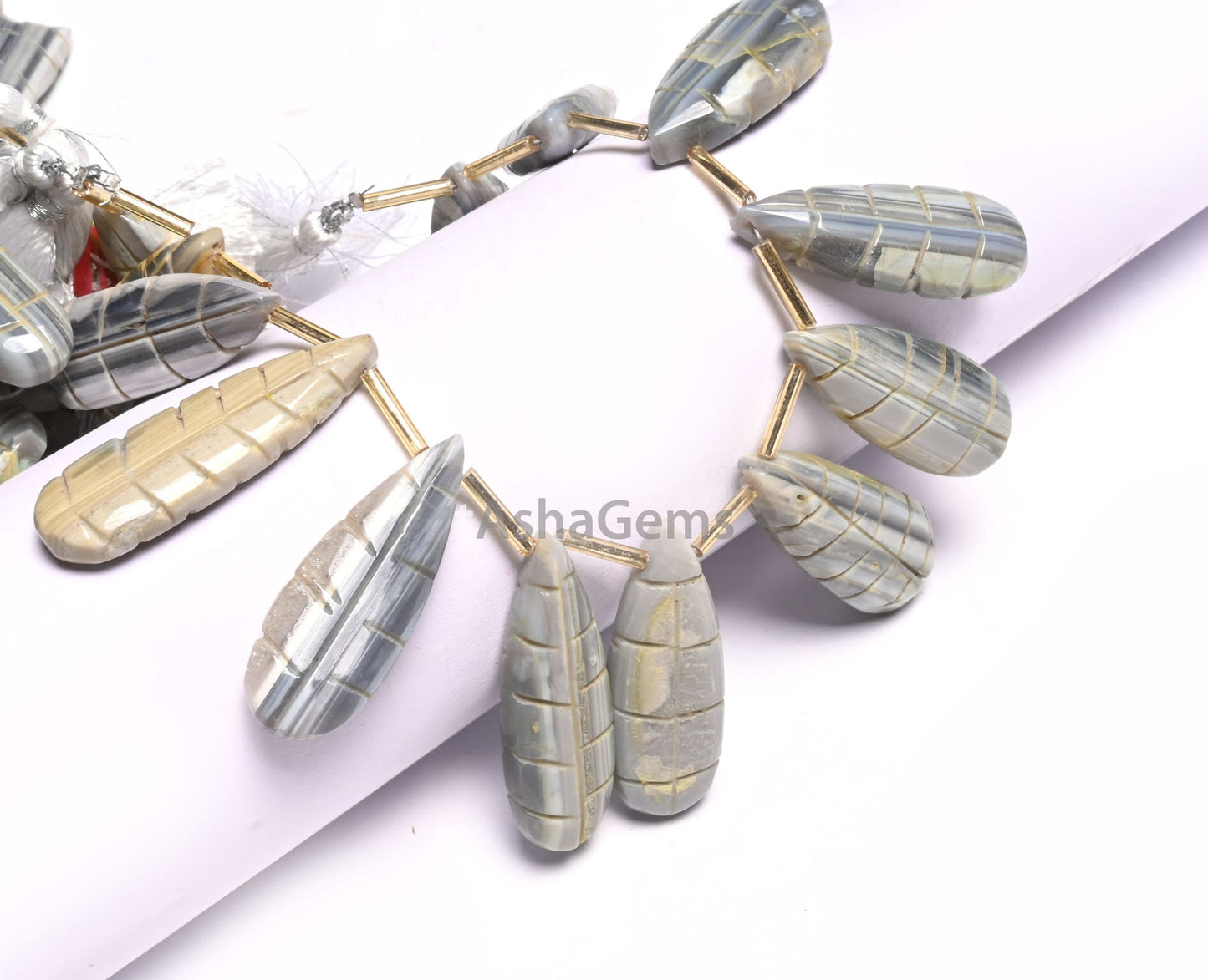 Beautiful Shaded Grey Green Opal Carved Pears Shape Gemstone Beads, Opal Carving Fancy Shape Handmade Carved Teardrop Beads Jewelry Makings
