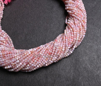 Beautiful Pink Opal Faceted Machine Cut Rondelle Beads,2-2.2mm Genuine Pink Opal Micro Cut Tiny Gemstone Opal Bead Jewelry Making Craft SALE